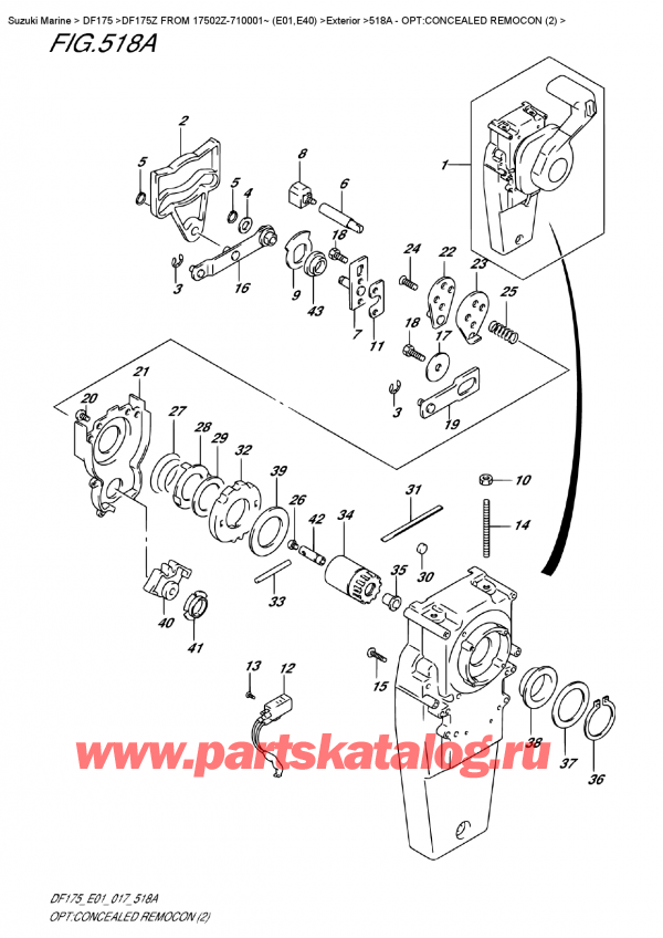 ,   , SUZUKI DF175 ZL / ZX FROM 17502Z-710001~ (E01), Opt:concealed  Remocon  (2) - :  ,   (2)