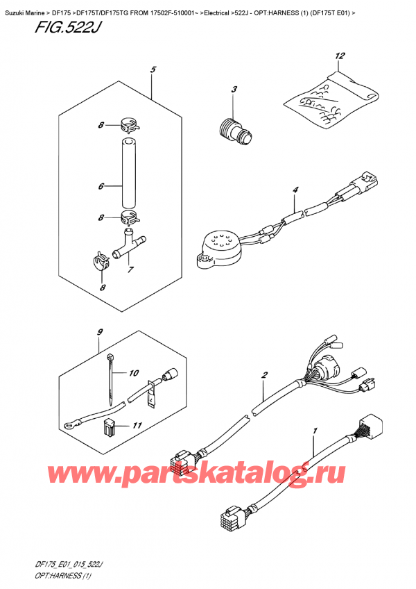   ,   , SUZUKI DF175T L / X FROM 17502F-510001~ (E01), Opt:harness  (1)  (Df175T  E01)