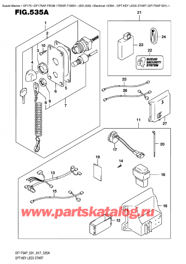  ,   , SUZUKI DF175AP L/X  FROM 17503P-710001~ (E01)  , :  Less Start (Df175Ap E01)