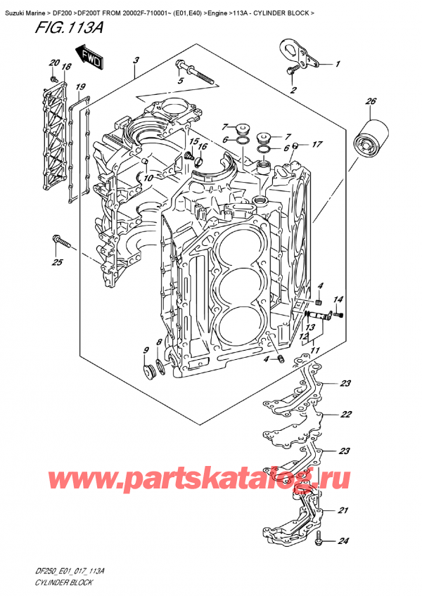 ,   , SUZUKI DF200T X FROM 20002F-710001~ (E01) , Cylinder Block /  