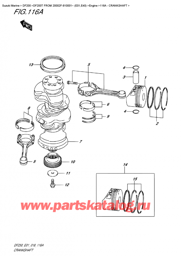 ,   , SUZUKI DF200T X FROM 20002F-810001~ (E01) , Crankshaft