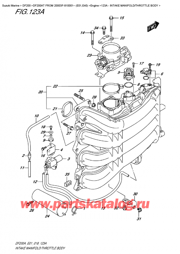   ,   , SUZUKI DF200A TL / TX FROM 20003F-810001~ (E01)  2018 ,   /   - Intake Manifold/throttle  Body