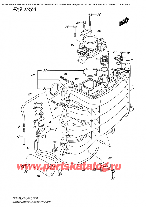 ,   , Suzuki DF200A ZL / ZX FROM 20003Z-510001~ (E01),   /   / Intake Manifold/throttle  Body