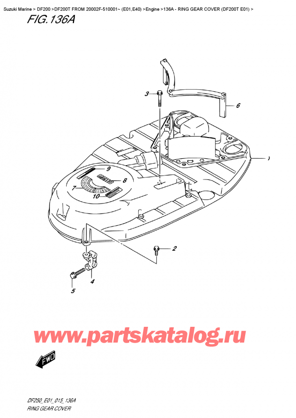  ,   , SUZUKI DF200T L / X / XX FROM 20002F-510001~ (E01) , Ring  Gear Cover  (Df200T  E01) /    (Df200T E01)