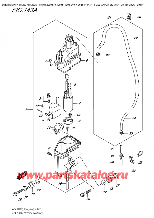  ,  , Suzuki DF200 APL / APX FROM 20003P-510001~ (E01), Fuel Vapor Separator  (Df200Ap E01)