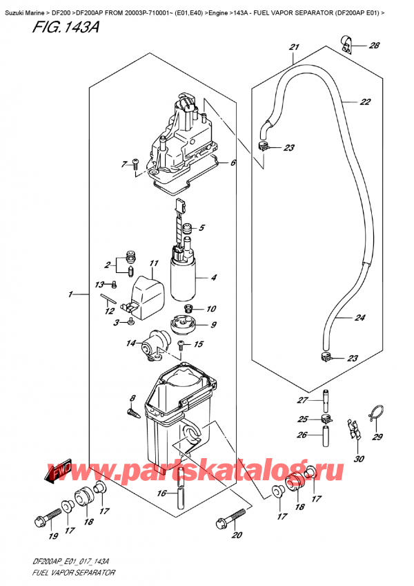  ,   , SUZUKI DF200A PL / PX FROM 20003P-710001~ (E01)  , Fuel Vapor Separator  (Df200Ap  E01) -    (Df200Ap E01)