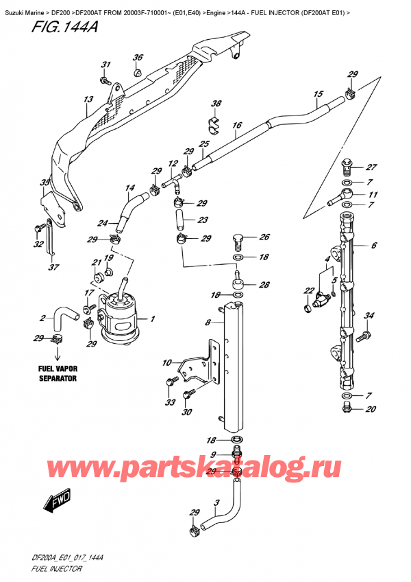   ,  , Suzuki DF200A TL/TX  FROM 20003F-710001~ (E01)  , Fuel Injector  (Df200At  E01) /   (Df200At E01)