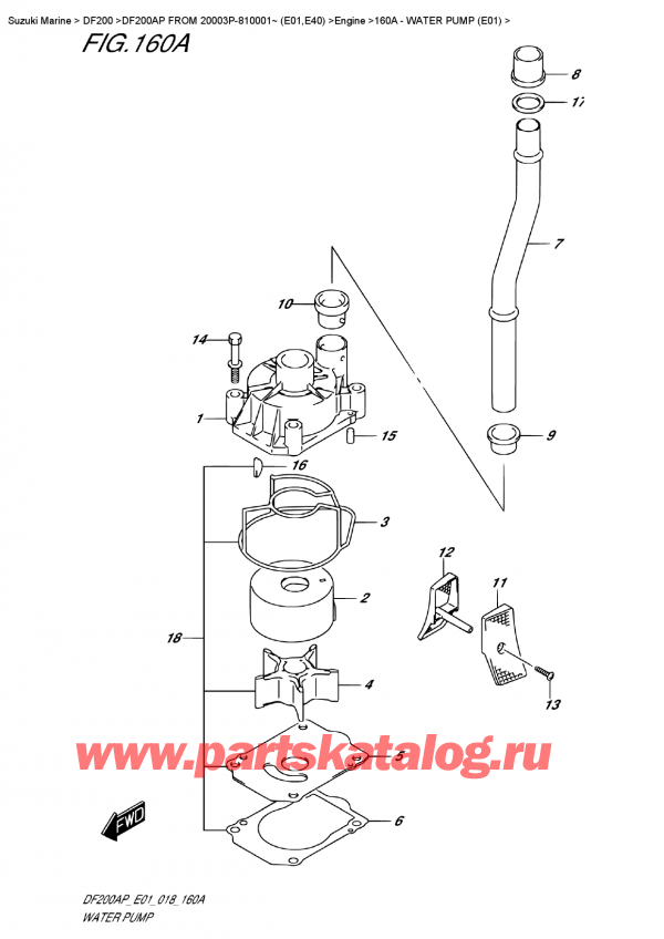  ,   , Suzuki DF200AP L/X FROM 20003P-810001~ (E01)  2018 ,   (E01) - Water Pump (E01)