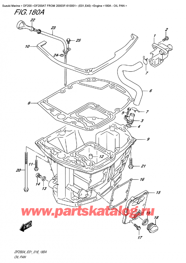 ,  , Suzuki DF200A TL/TX FROM 20003F-610001~ (E01)  , Oil  Pan