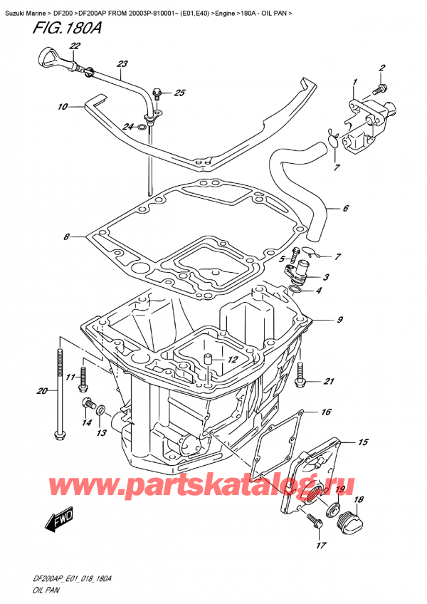  ,   , SUZUKI DF200AP L/X FROM 20003P-810001~ (E01)  2018 , Oil  Pan