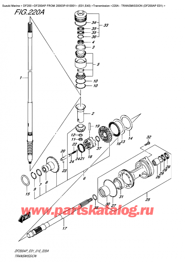  ,   , Suzuki DF200AP L/X FROM 20003P-610001~ (E01)  ,  (Df200Ap E01)