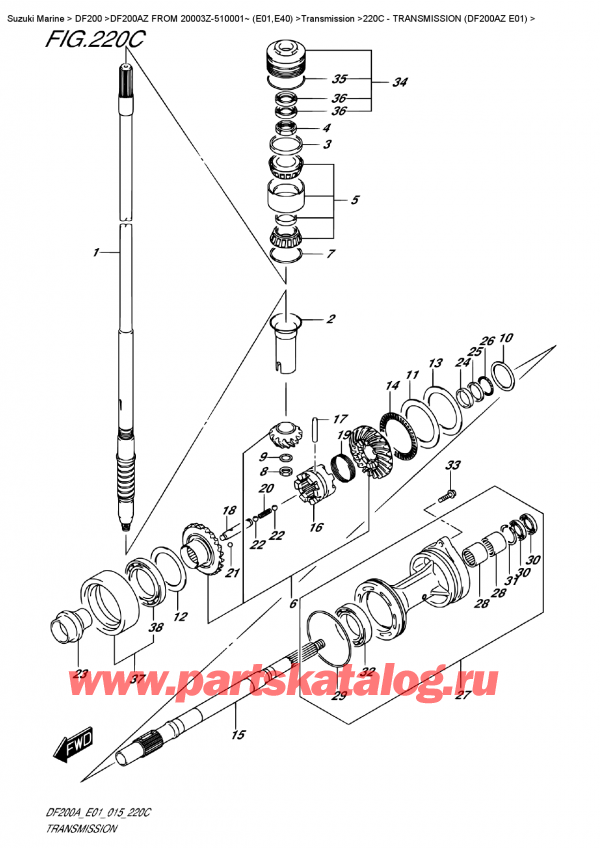 ,   , Suzuki DF200A ZL / ZX FROM 20003Z-510001~ (E01), Transmission    (Df200Az  E01)