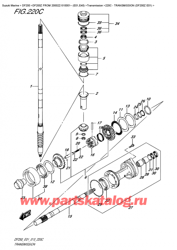  ,    , SUZUKI DF200Z X / XX  FROM 20002Z-510001~ (E01), Transmission (Df200Z  E01)