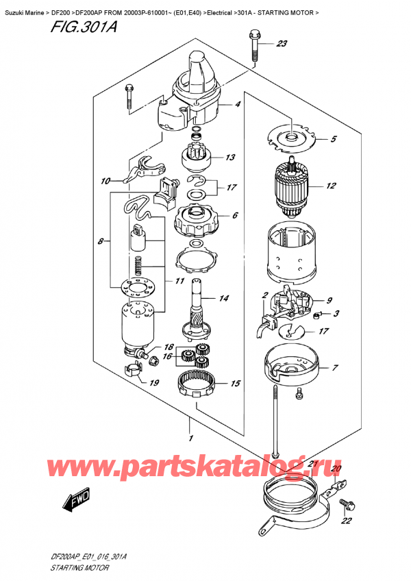  ,   , Suzuki DF200AP L/X FROM 20003P-610001~ (E01)    2016 ,  