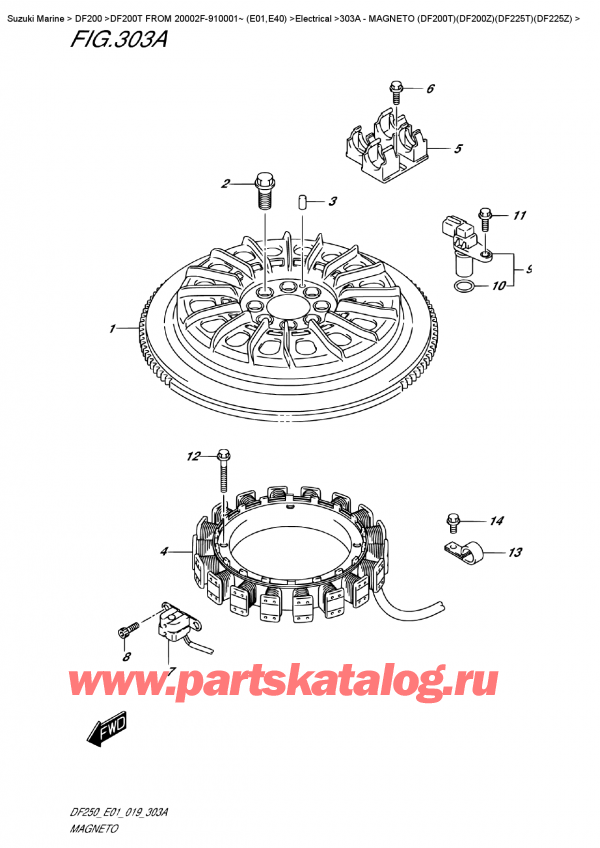  ,   , Suzuki DF200T X FROM 20002F-910001~ (E01)  2019 , Magneto (Df200T)(Df200Z)(Df225T)(Df225Z)