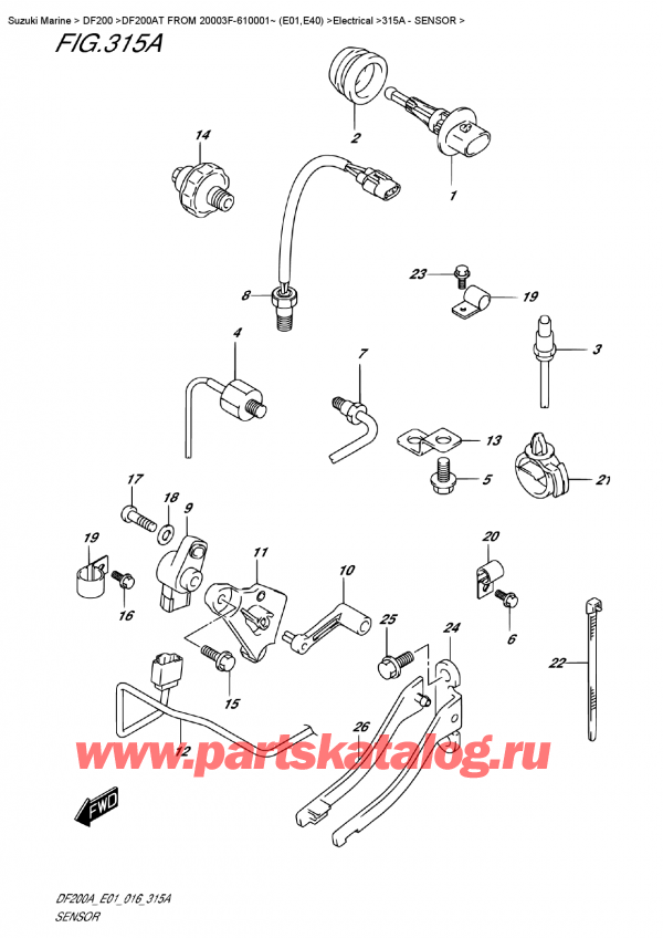   ,    , Suzuki DF200A TL/TX FROM 20003F-610001~ (E01)    2016 , Sensor