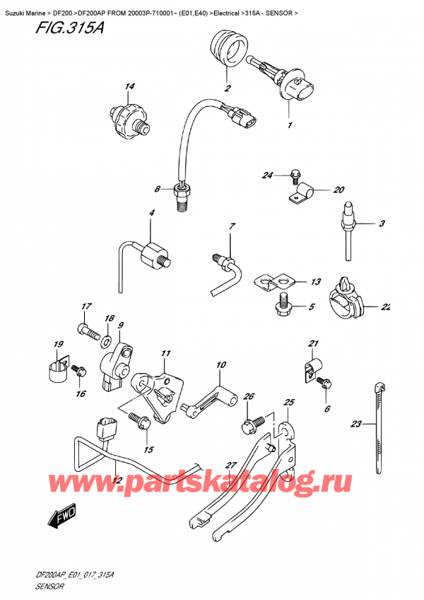  ,   , Suzuki DF200A PL / PX FROM 20003P-710001~ (E01)    2017 , Sensor