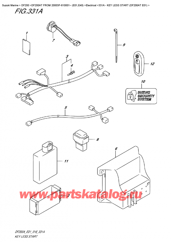  ,   , Suzuki DF200A TL/TX FROM 20003F-610001~ (E01)  ,  Less Start (Df200At E01) - Key Less Start  (Df200At  E01)