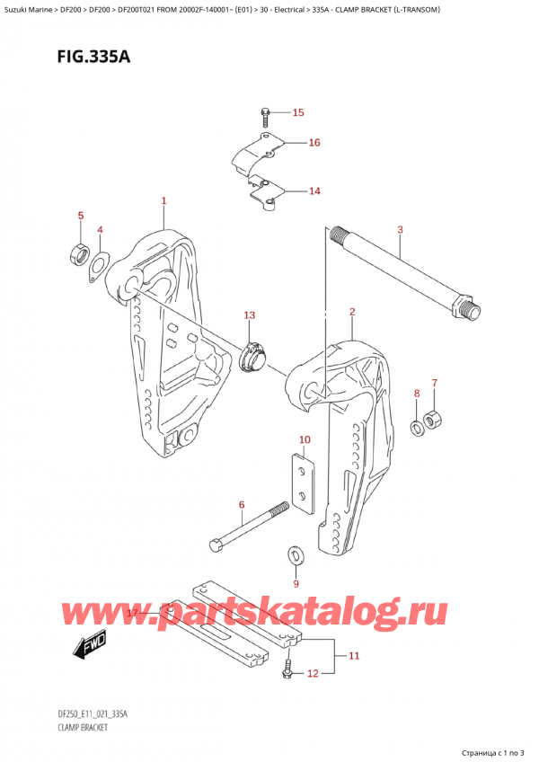  ,   , Suzuki Suzuki DF200TX FROM 20002F-140001~ (E01 021)  2021 ,   (LTransom) - Clamp Bracket (LTransom)