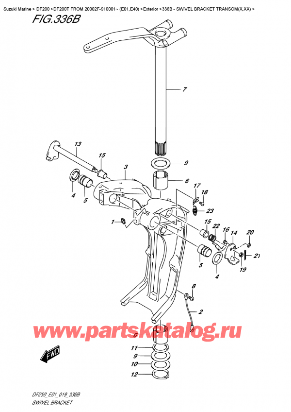  ,   ,  DF200T X FROM 20002F-910001~ (E01)  2019 , Swivel Bracket  Transom(X,xx)