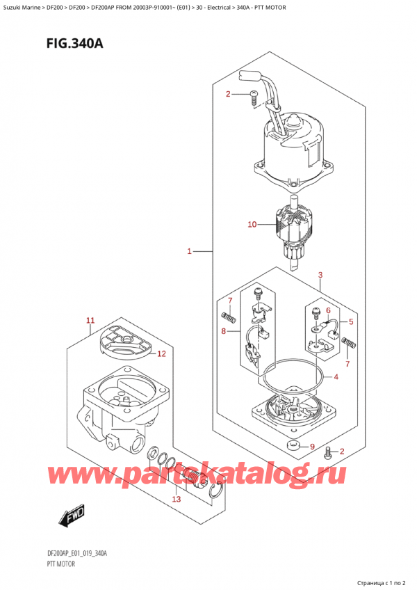 ,   ,  Suzuki DF200AP L / X FROM 20003P-910001~  (E01 019), Ptt Motor