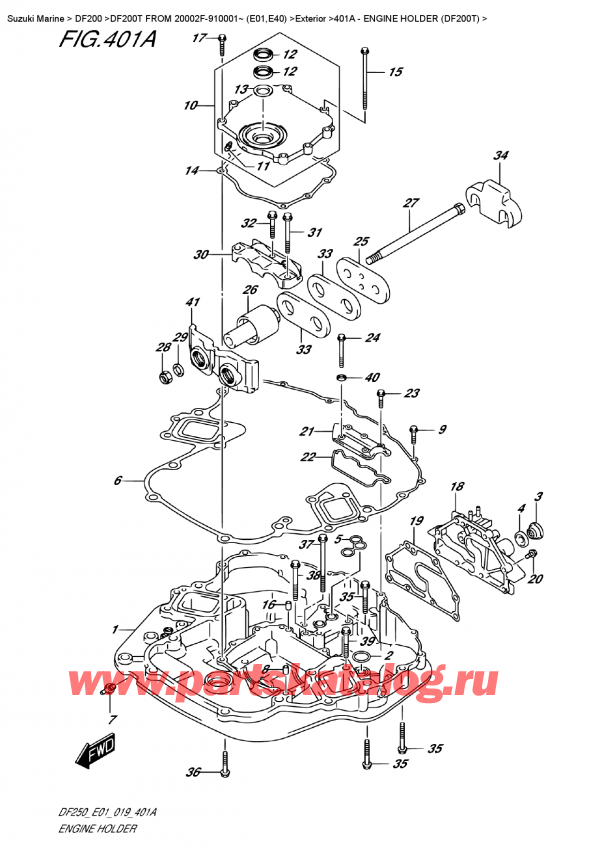   ,   , Suzuki DF200T X FROM 20002F-910001~ (E01), Engine Holder (Df200T)