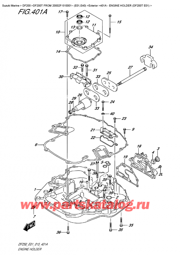   ,   , Suzuki DF200T L / X / XX FROM 20002F-510001~ (E01) , Engine Holder (Df200T  E01)