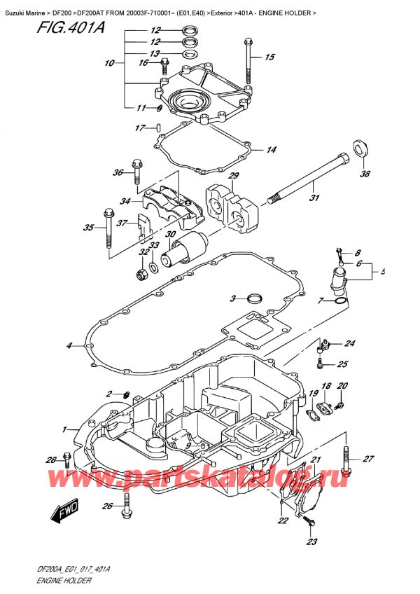  ,   , SUZUKI DF200A TL/TX  FROM 20003F-710001~ (E01)  , Engine Holder