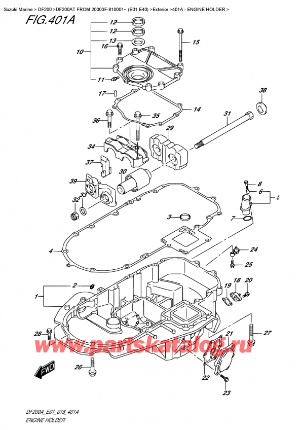   ,    ,  DF200A TL / TX FROM 20003F-810001~ (E01), Engine Holder