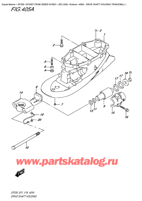 ,   , Suzuki DF200T X FROM 20002F-810001~ (E01) , Drive Shaft  Housing  Transom(L) /    Transom (L)