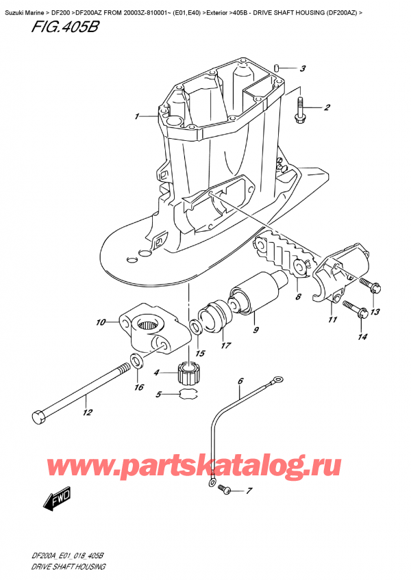  ,    , Suzuki DF200A ZL / ZX FROM 20003Z-810001~ (E01)  2018 ,    (Df200Az) - Drive Shaft  Housing  (Df200Az)