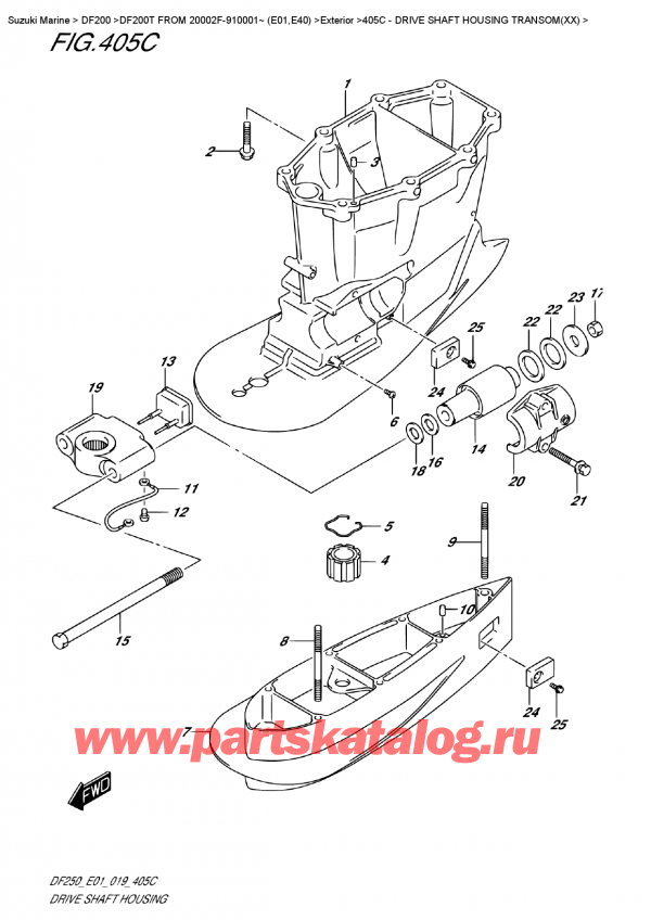   ,  , Suzuki DF200T X FROM 20002F-910001~ (E01),    Transom (Xx)