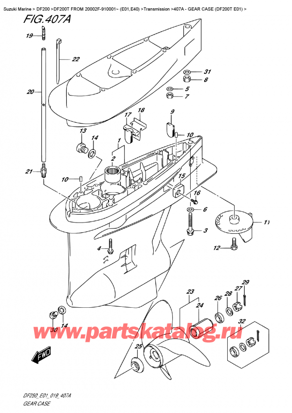  ,   , SUZUKI DF200T X FROM 20002F-910001~ (E01)  2019 , Gear Case (Df200T  E01)