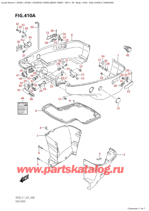  ,   , Suzuki Suzuki DF200TX FROM 20002F-140001~ (E01 021),   (LTransom)