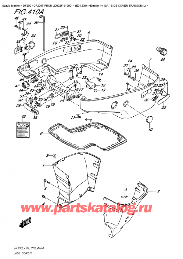  ,  , Suzuki DF200T X FROM 20002F-910001~ (E01),   Transom (L)