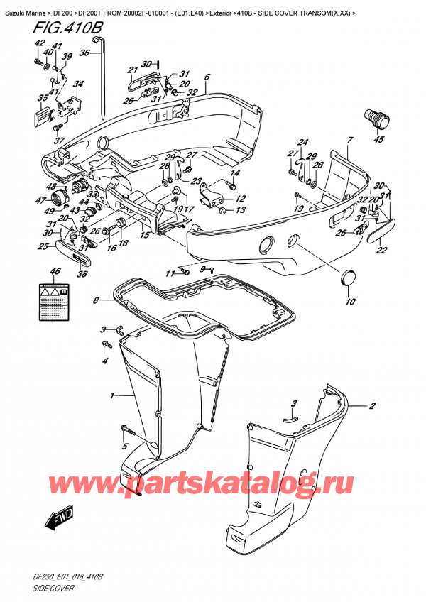  ,   , Suzuki DF200T X FROM 20002F-810001~ (E01)   2018 ,   Transom (X, xx)