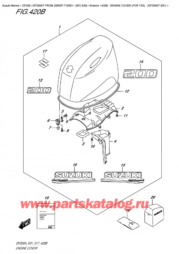  ,   , Suzuki DF200A TL/TX  FROM 20003F-710001~ (E01)  ,   () (   ) (Df200At E01)