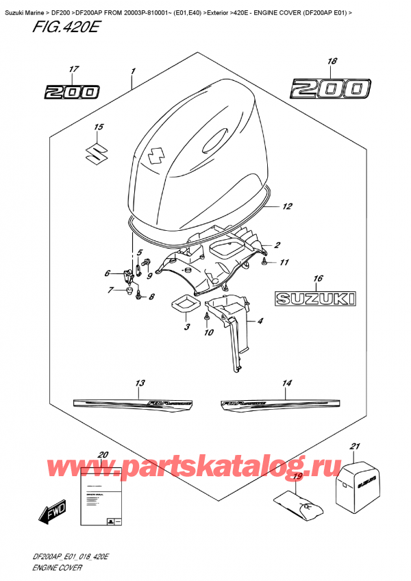  ,   , SUZUKI DF200AP L/X FROM 20003P-810001~ (E01)  2018 ,   () (Df200Ap E01)