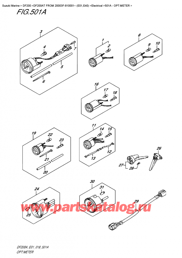  ,   , Suzuki DF200A TL / TX FROM 20003F-810001~ (E01), Opt:meter