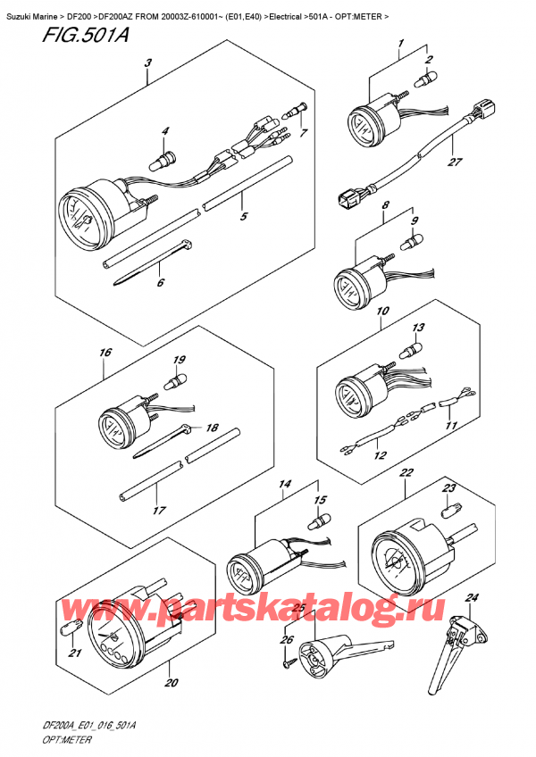 ,   , Suzuki DF200 AZL / AZX FROM 20003Z-610001~ (E01), Opt:meter