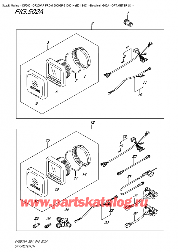 ,   , Suzuki DF200 APL / APX FROM 20003P-510001~ (E01), :  (1) / Opt:meter  (1)