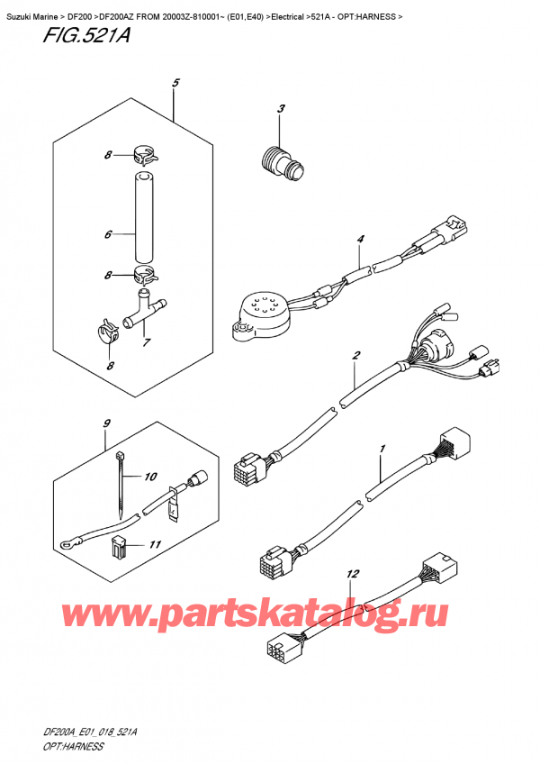 ,    , Suzuki DF200A ZL / ZX FROM 20003Z-810001~ (E01)  2018 , Opt:harness - :  