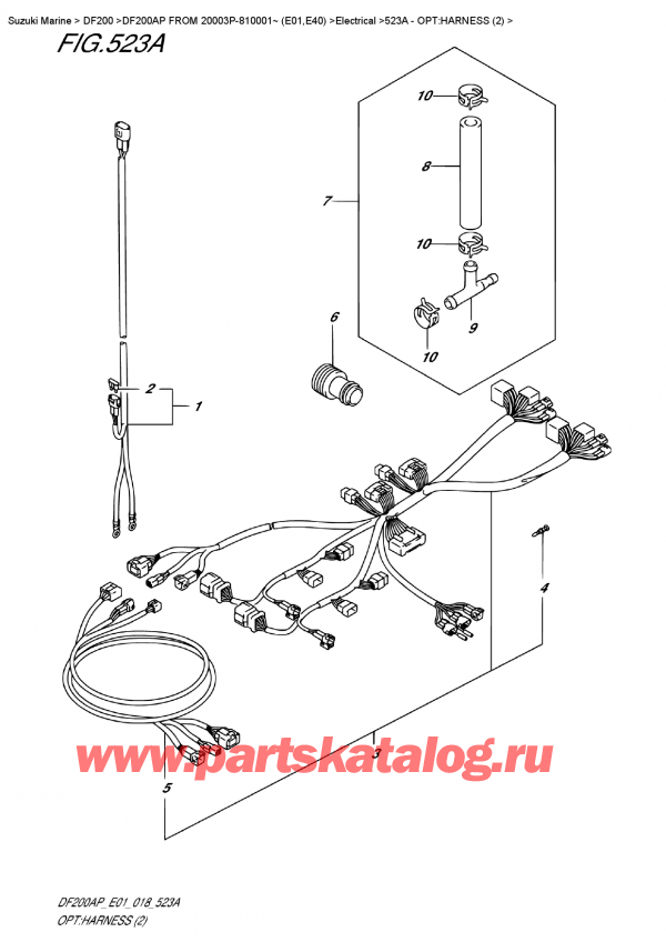   ,  , SUZUKI DF200AP L/X FROM 20003P-810001~ (E01), Opt:harness  (2)