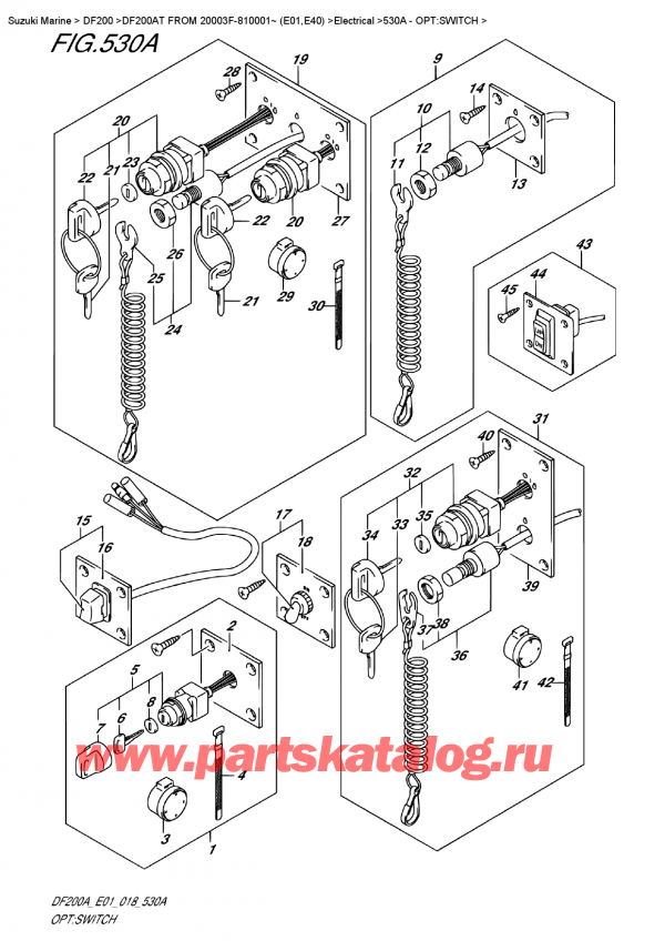  ,   , Suzuki DF200A TL / TX FROM 20003F-810001~ (E01), Opt:switch