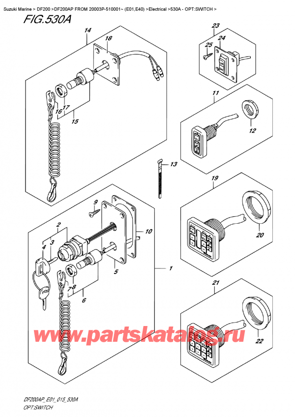 ,   , SUZUKI DF200 APL / APX FROM 20003P-510001~ (E01), :  - Opt:switch