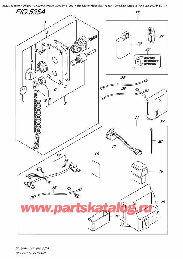   ,  , Suzuki DF200AP L/X FROM 20003P-610001~ (E01)  , :  Less Start (Df200Ap E01)