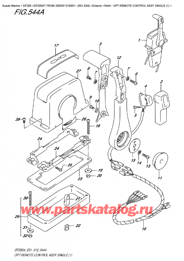  ,    , Suzuki DF200A TL / TX FROM 20003F-510001~ (E01), Opt:remote  Control  Assy  Single  (1) /    ,  (1)