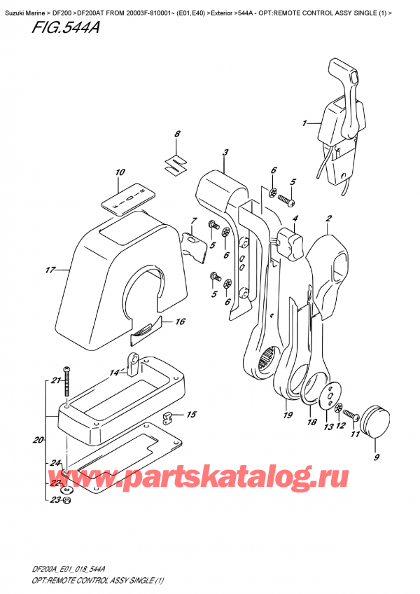  ,   , Suzuki DF200A TL / TX FROM 20003F-810001~ (E01)  2018 , Opt:remote  Control  Assy  Single  (1)