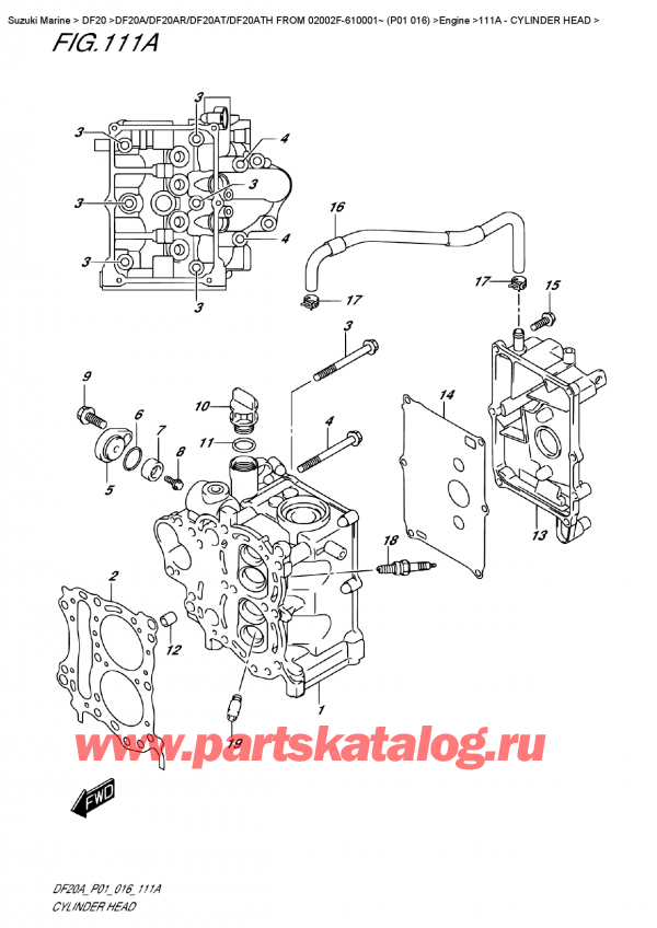  ,    , Suzuki DF20A S/L FROM 02002F-610001~ (P01 016)   2016 ,   