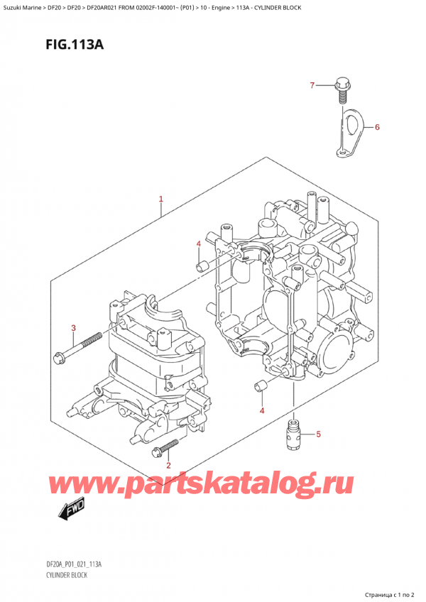  ,   , Suzuki Suzuki DF20A RS / RL FROM 02002F-140001~  (P01 021)  2021 ,   / Cylinder Block